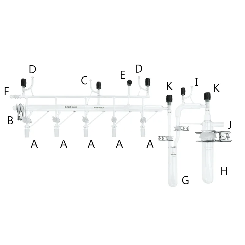 진공 메니폴드, 5-port CHEMGLASS DAU-VVACUMAA